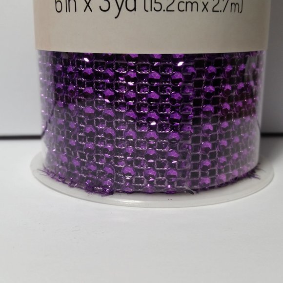 Rhinestone Mesh Ribbon Purple - Picture 1 of 5